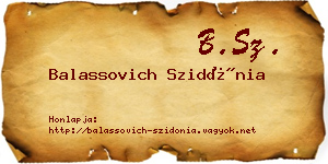 Balassovich Szidónia névjegykártya